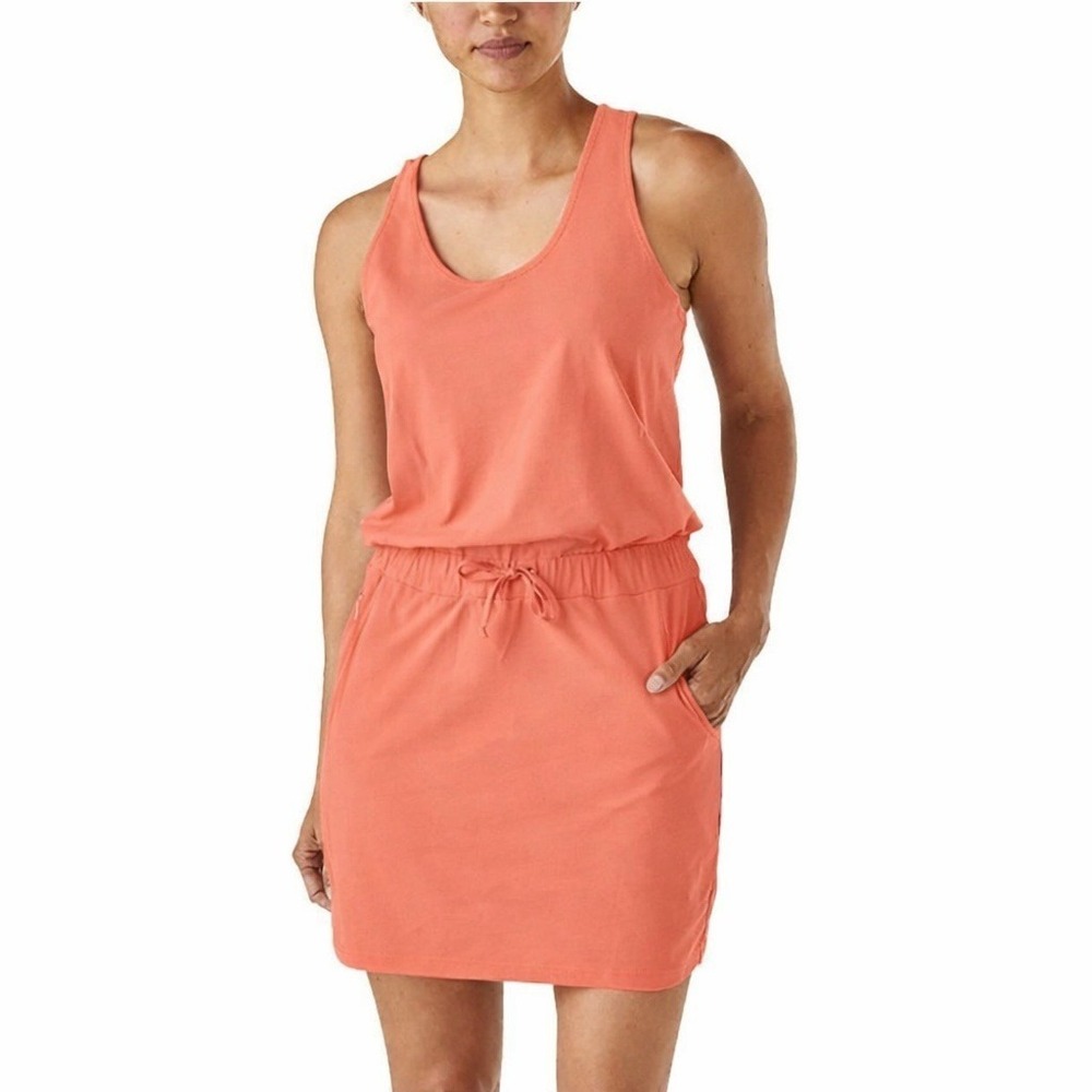 Patagonia Athleisure‎ Gorpcore Active Travel Peach Fleetwith Drawstring Dress XL